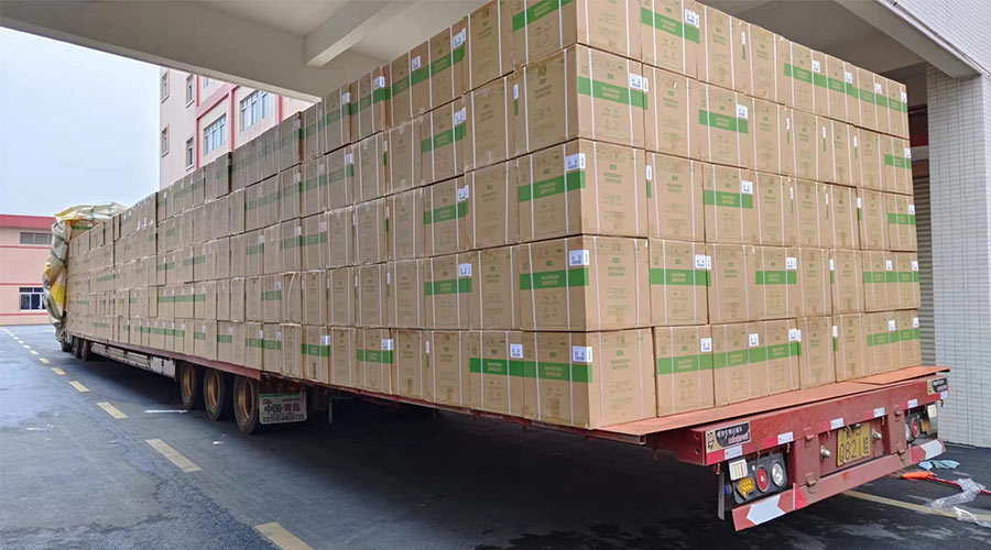 場面壯觀！國內(nèi)某知名品牌客戶2000臺波輪洗衣機高效裝柜完畢